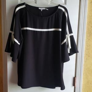 Calvin Klein black and white top shirt blouse